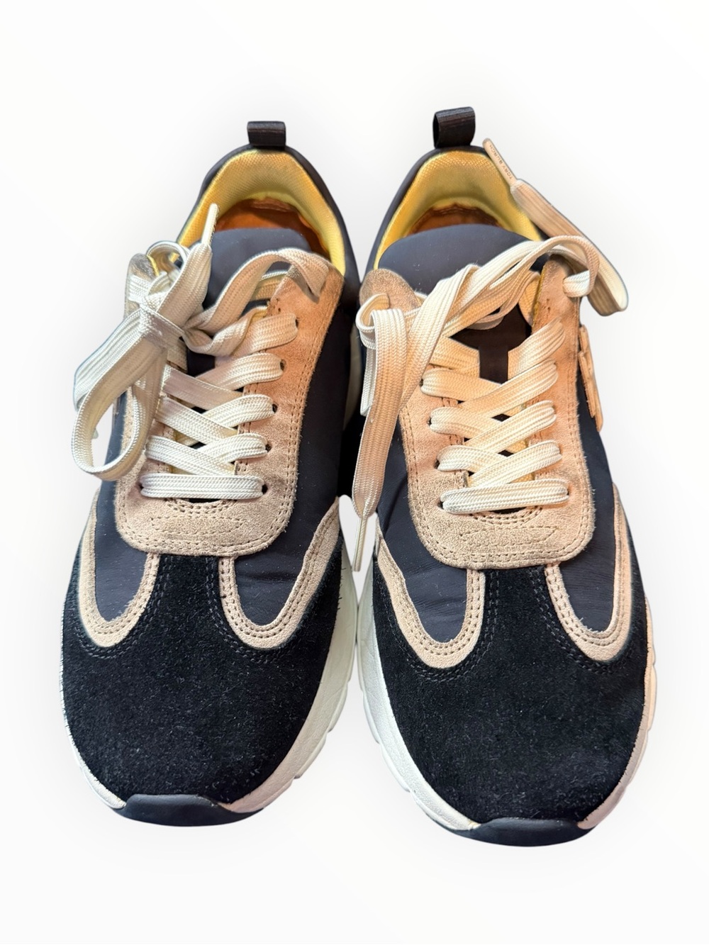 Tory Burch Black and Beige Women’s Lace-Up Sneakers